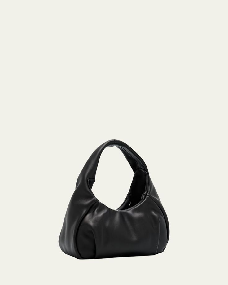 Stuart Weitzman "The Moda" hobo bag in leather and cotton     Shoulder strap, 14.1" drop     Open top with lobsterclasp closure     Interior, one card slot     Lining: Cotton    Approx. 5.1"H x 11"W x 10.6"D    Item Weight (Lbs.): 1.5    Made in Italy Evening Hobo Shoulder Bag With Detachable Strap, Elegant Hobo Shoulder Bag With Removable Pouch, Formal Hobo Bag With Leather Handles, Evening Crossbody Hobo Bag With Top Carry Handle, Versatile Evening Hobo Satchel Bag, Versatile Satchel Hobo Bag For Evening, Elegant Hobo Bucket Bag With Removable Pouch, Modern Evening Hobo Bag With Leather Handles, Leather Hobo Bag With Leather Handles For Evening