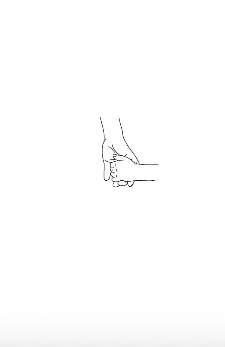 two hands holding each other with one hand on the other side, in black and white