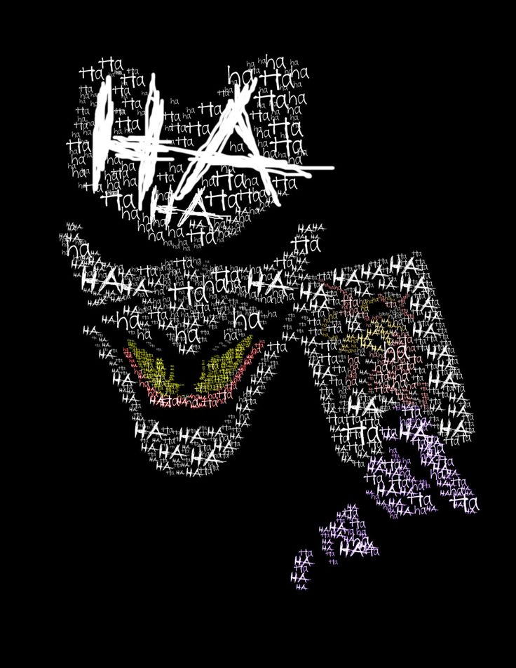 the joker face is made up of words