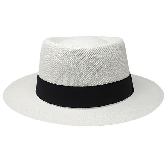 White Toquilla Straw Hat Band For Summer, White Toquilla Straw Hat Bands For Summer, White Fedora Panama Hat For Kentucky Derby, Adjustable White Fedora Straw Hat, White Flat Brim Panama Hat For Kentucky Derby, Classic White Hat Bands For Spring, Casual White Boater Hat With Flat Brim, Classic White Fedora Sun Hat, White Toquilla Straw Hat Bands For Vacation