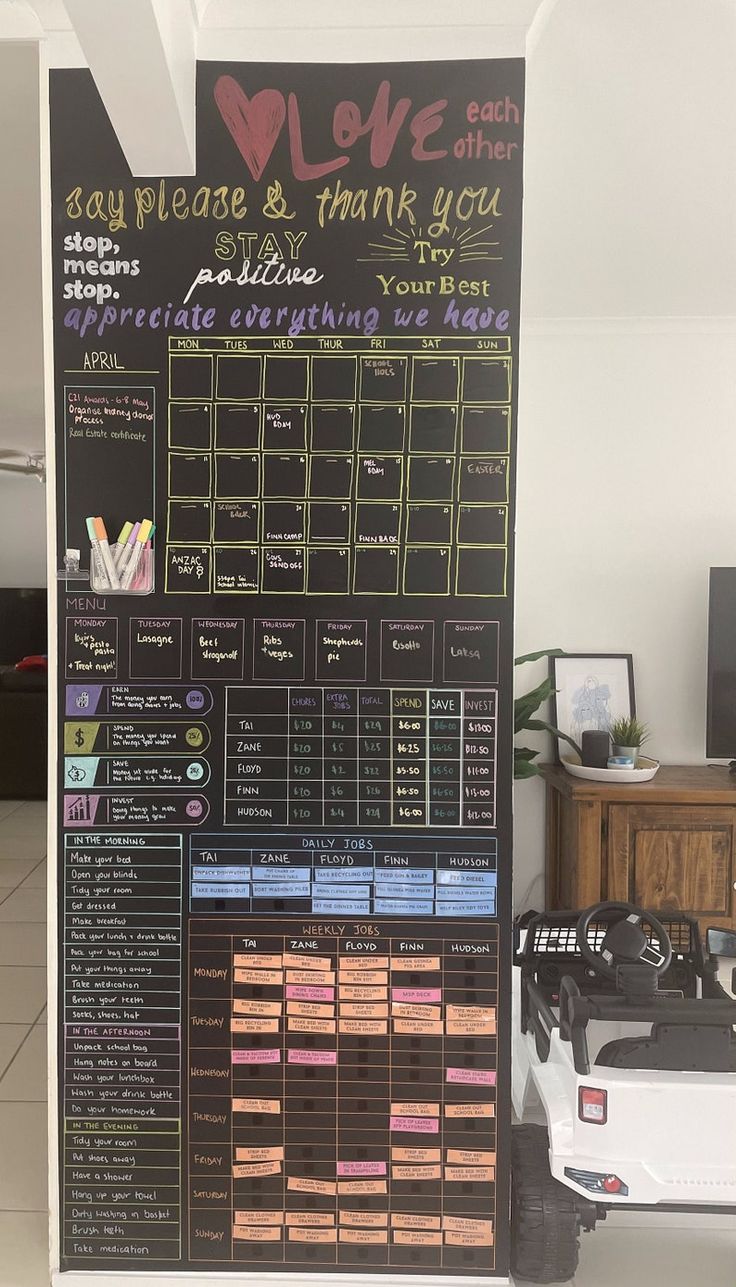 Chalkboard Family Command Center, Family Command Center Wall Chore Charts, Monthly Wall Planner, Monthly Family Planner, Home Calendar Wall Organization Station, Chalk Wall Kitchen, Organization Board Wall, Family Calendar Wall Command Center, Family Organization Wall Command Centers