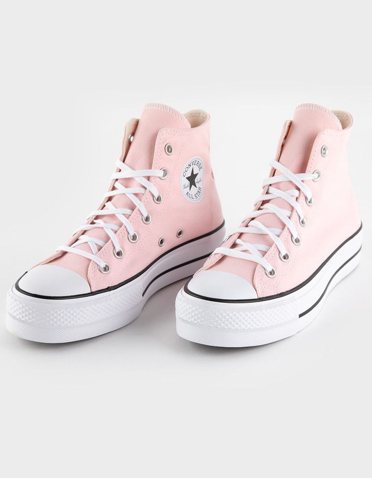 Converse Chuck Taylor All Star Lift Platform High Top Shoes Light Pink High Top Platform Converse, Platform Converse Light Blue, Preppy Shoes Cheap, Shoes For Back To School Teens, My Dream Shoes, Pale Pink Shoes, Cute Womans Shoes, Cheap Trendy Shoes, Platform Pink Converse