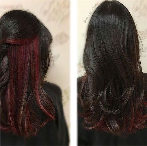 Red Underlights, Bob Ombre, Hidden Hair Color, Cheveux Oranges, Underlights Hair, Hair Color Underneath, Peekaboo Hair, Red Hair Inspo, Hair Streaks