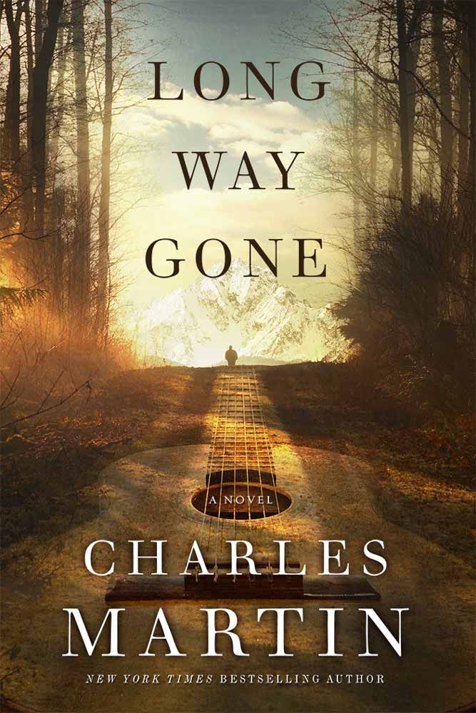 the long way gone book cover with guitar in foreground and sun shining through trees