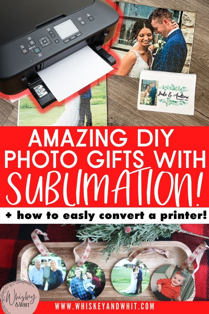 an image of a printer with the words amazing diy photo gifts with sublimation