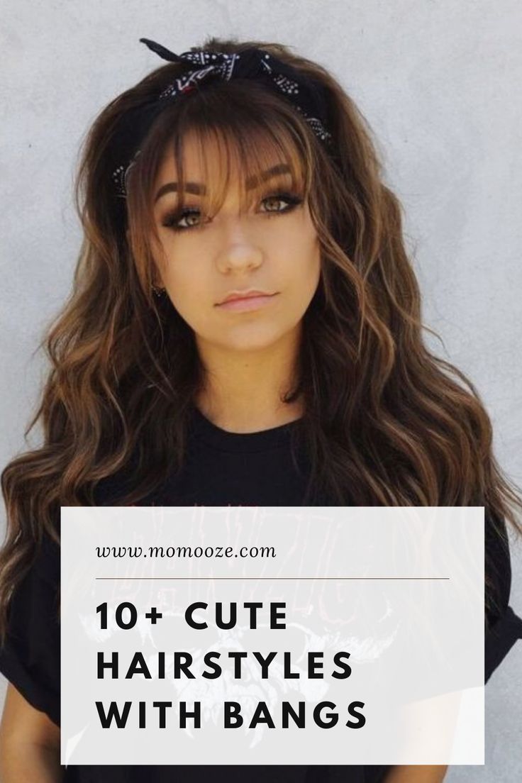 Looking for hairstyle inspiration? Check out these cute hairstyles with bangs that are trending this summer! #hairstyles #bangs #summerhair #cutehairstyles Womens Medium Length Hairstyles With Bangs, Cute Hairstyles For Bangs And Long Hair, Hairdos For Bangs, Cute Hairdos With Bangs, Side Braid With Bangs, Quick Hairstyles With Bangs, Boho Hairstyles With Bangs, Summer Hair Bangs, Medium Length Hair Styles With Bangs Half Up