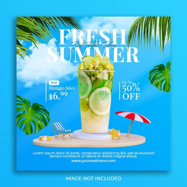 a flyer for a fresh summer drink