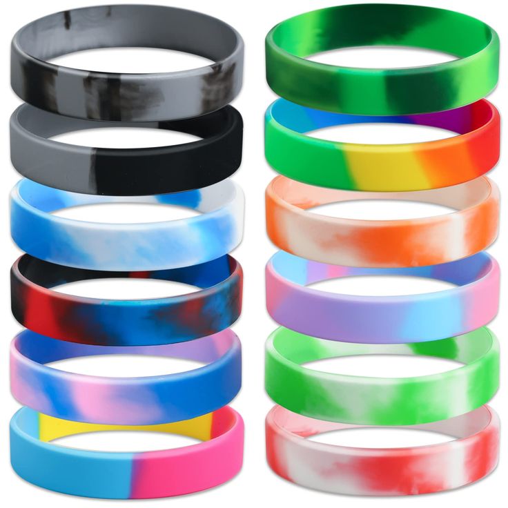 PRICES MAY VARY. Package Includes: One package includes 12 pieces of silicone wristbands. Enough quantity can meet your different daily and party needs. One Size Fits All: Classic 1/2" wrist bands bracelets with a circumference of 202mm, making our silicone rubber wristband ideal for both adults, teenagers and kids. Premium Material: Made from 100% Silicone Rubber - These rubber wristbands for kids are high-quality,soft and stretchy,durable,latex and toxin free, safe for everyone. Comfortable to Wrist Bands Bracelets, Rubber Wristbands, Bands Bracelets, Rubber Band Bracelet, Hair Rubber Bands, School Supply Labels, Toy Camera, Rubber Bracelets, Silicone Bracelets