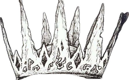 a drawing of a crown with the word king written on it's bottom corner