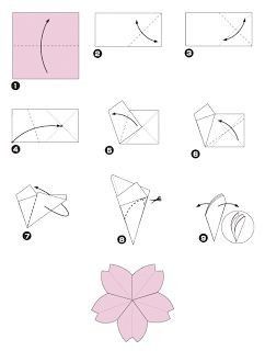 step by step instructions to make origami flowers