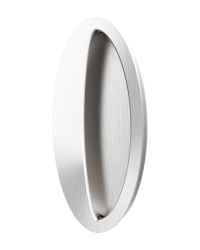 an oval door handle on a white background