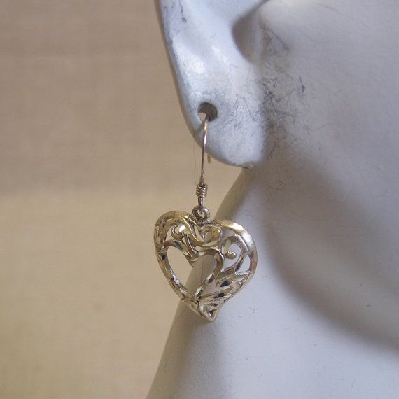 Sterling Openwork Heart Pierced Earrings Formal Heart-shaped Earrings For Pierced Ears, Pierced Heart Pendant Jewelry For Anniversary, Pierced Heart Drop Earrings For Mother's Day, Pierced Dangle Heart Earrings For Mother's Day, Silver Heart Charm Earrings For Formal Occasions, Silver Heart Charm Earrings For Formal Events, Mother's Day Pierced Drop Heart Earrings, Mother's Day Pierced Heart Drop Earrings, Pierced Sterling Silver Jewelry For Mother's Day