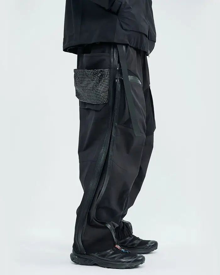 Level up your style with the "Kotsu" Techwear pants Size Guide (cm) Size Length Waist Thigh Leg Opening Hip Height S 97 78 - 112 78 34 - 62 128 165 - 170 M 98.5 82 - 116 80 35 - 63 132 170 - 175 L 100 86 - 120 82 36 - 64 136 175 - 180 XL 101.5 90 - 124 84 37 - 65 140 180 - 185 Size Guide (inches) Size Length Waist Thigh Leg Opening Hip Height S 38.19 30.71 - 44.09 30.71 13.39 - 24.41 50.39 64.96 - 66.93 M 38.78 32.28 - 45.67 31.50 13.78 - 24.80 51.97 66.93 - 68.90 L 39.37 33.86 - 47.24 32.28 14. Black Nylon Cargo Pants With Belt Loops, Techwear Parachute Pants With Functional Pockets, Urban Baggy Parachute Pants For Winter, Baggy Urban Parachute Pants For Winter, Techwear Bottoms For Winter, Nylon Techwear Cargo Pants With Belt Loops, Combat Cargo Pants With Pockets, Winter Techwear Long Pants, Techwear Sweatpants With Pockets