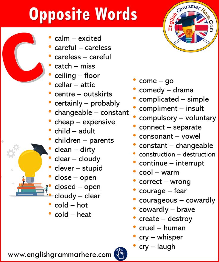 an english poster with the words opposite words