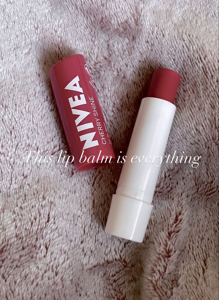 The Best Lip Balm, Nivea Cherry Lip Balm, Cherry Aesthetics, Cherry Products, Nivea Lip Balm, Cherry Lip Balm, Cute Nail Polish, Serious Skin Care, Cherry Lips