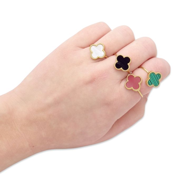 Clover Adjustable Gold Ring