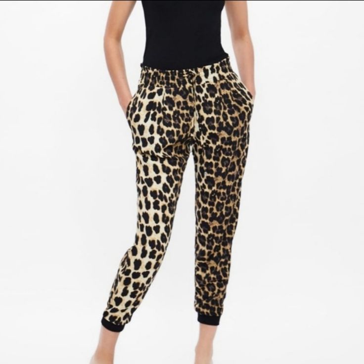 Nwt Zara Animal Print Joggers Very Stylish And Comfy Jogger Style Pants With Drawstring At Waist, Faux Back Pockets And Elastic Hem. 13.5" Waist, Unstretched 27" Inseam New With Tags Size S B2 Leopard Print Pants For Night Out In Fall, Casual Leopard Print Bottoms For Night Out, Black Smart Casual, Purple Sweatpants, Black Athletic Pants, Silver Pants, Women Jogger Pants, Zara Jumpsuit, Sweat Joggers