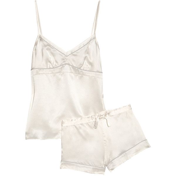 Bodas Silk-satin pajama set ($57) ❤ liked on Polyvore featuring intimates, sleepwear, pajamas, lingerie, underwear, pijamas, bodas, lingerie camisole, camisole lingerie and ivory camisole Lingerie Pajamas, Silk Pjs, Cute Pjs, Nike Pro Shorts, Cute Pajamas, Satin Pyjama Set, Satin Pajamas, Women Lifestyle, Silk Pajamas