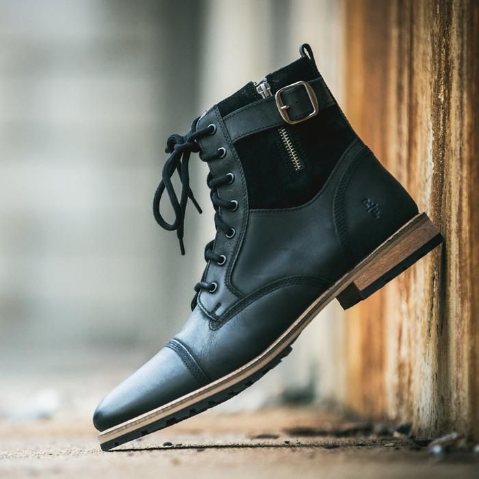 Buckles, zippers, and laces: the Kenton has it all. It is a tall boot that is beautifully built, wrapping your ankles and above in sturdy and luxurious leather.Upper: 100% Leather, Outsole: Rubber, Lining: 100% Textile, Heel height: 1', Shaft height: 6.2', Shaft circumference: 10' Leather High-top Moto Boots With Zipper Closure, Leather High-top Moto Boots With Zipper, Winter Leather Combat Boots With Zipper Closure, Winter Leather Combat Boots With Zipper, Leather Lace-up Boots With Zipper Closure, Winter Leather Lace-up Boots With Zipper, Leather Waterproof Boots With Zipper For Fall, Fall Leather Waterproof Boots With Zipper, Leather High-top Mid-calf Boots With Zipper