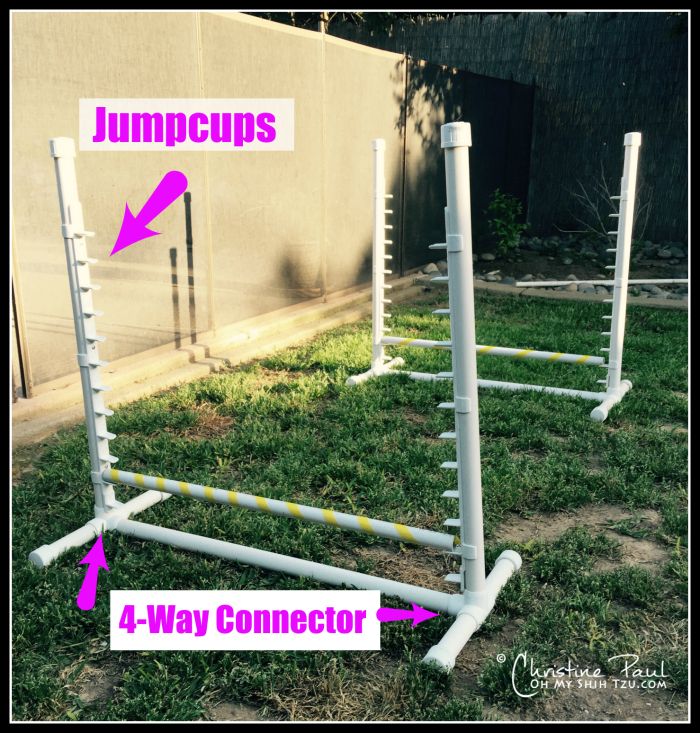 the four - way connecter is used to build an obstacle course for children and adults