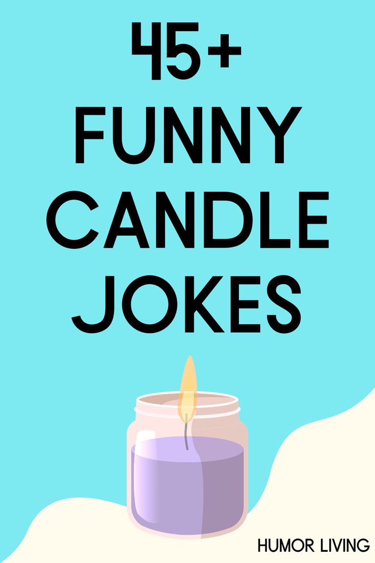 a candle with the words funny and funny candles on it, in front of a blue background