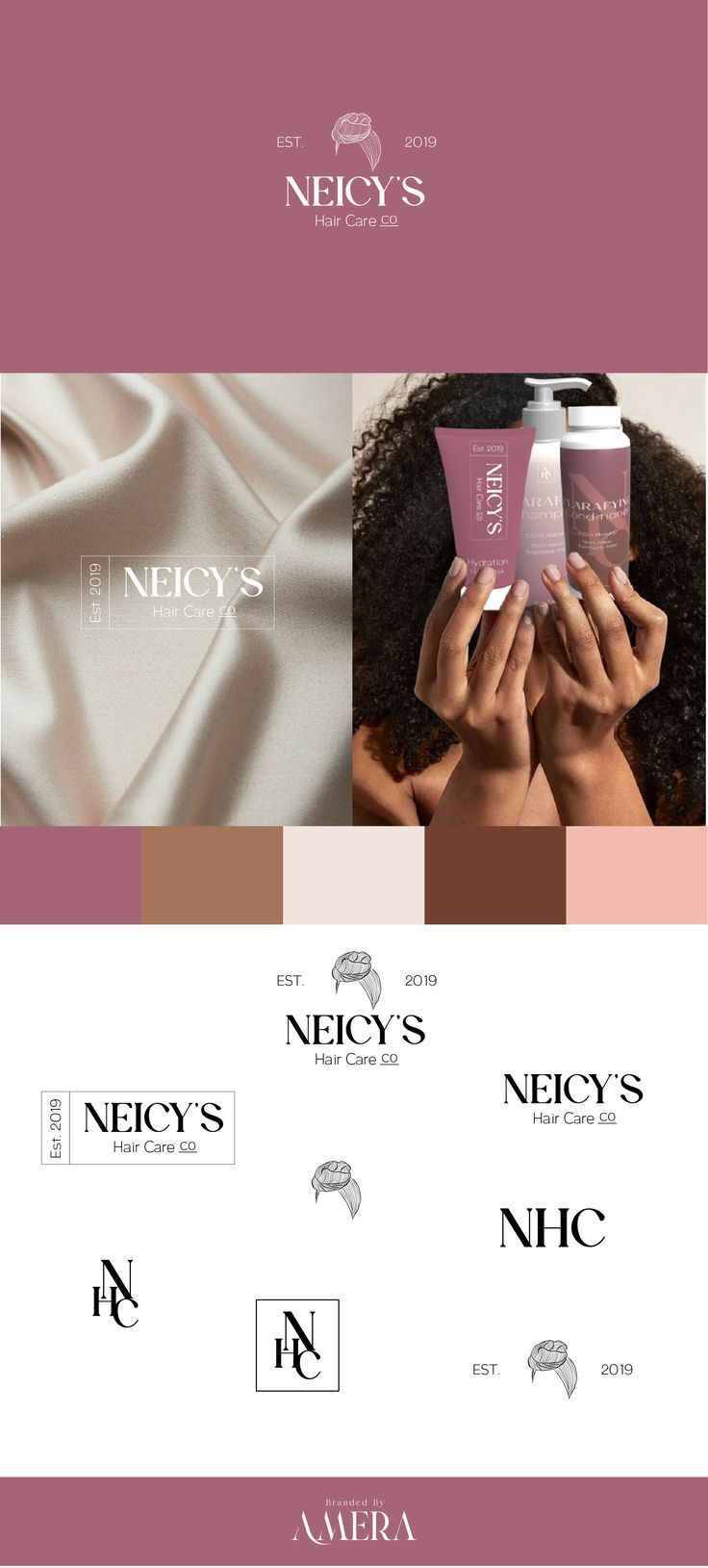 Feminine, muted color palette, photo logo design, hair care, branding, purple, brown, peach, logo, logo variation, logo submarks, shampoo packaging, packaging design, monogram Beauty Business Color Palette, Cosmetic Color Palette Branding, Fashion Logo Color Palette, Hair Brand Logo Design, Color Palette For Skincare Brand, Shampoo Branding Design, Cosmetic Logo Design Beauty Products, Hair Care Branding Design, Shampoo Logo Design