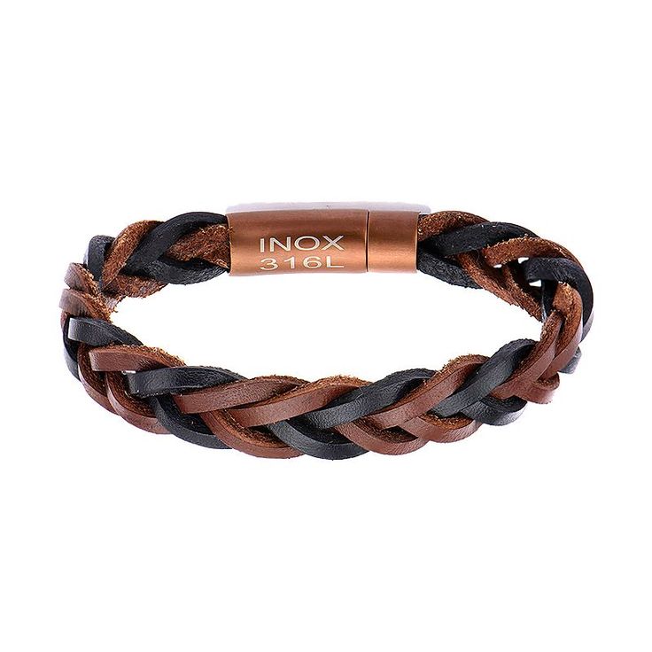 "Keep your style on-trend every time you wear this brown and black braided leather bracelet. Keep your style on-trend every time you wear this brown and black braided leather bracelet. Length: 8.25 in. Metal: stainless steel Finish: polished Additional details: braided brown & black leather Packaging: boxed Please note, due to the high value of this item, a signature may be required upon delivery. Size: 8.25"". Color: Multicolor. Gender: male. Age Group: adult." Everyday Black Braided Bracelet With Leather Strap, Everyday Black Leather Braided Bracelet, Adjustable Brown Braided Bracelet For Everyday Use, Everyday Black Braided Leather Bracelet, Black Braided Bracelets For Everyday, Everyday Black Braided Bracelets, Modern Leather Braided Bracelet With Black Band, Modern Braided Leather Bracelets With Black Band, Brown Leather Braided Bracelet As Gift