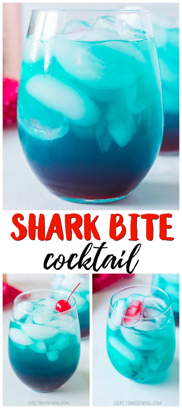 the shark bite cocktail is ready to be eaten