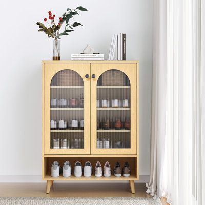 There are 3 adjustable shelves in the shoe storage cabinet, you can adjust the height of the shelves up and down 2.5 inches according to your needs, which is more convenient to use in daily life. In addition, these 3 panels of the shoe cabinet can be detached separately to place your boots. Made of metal hardware and high-quality board, which ensures a durable and solid shoe storage cabinet, ideal for home lovers. In addition, for creating a safe environment for your family, this cabinet is designed with an anti-tip device so you don't have to worry about your family's safety anymore. Maximize your storage potential even in tight spaces with this narrow shoe organizer. The compact design allows this shoe cabinet to fit into narrow hallways or closets, making it perfect for small apartments Shoe Rack Organization, Door Organizer, Chic Aesthetic, Vertical Storage, Shoe Storage Cabinet, Shoe Cabinet, Closet Storage, Adjustable Shelves, Glass Doors