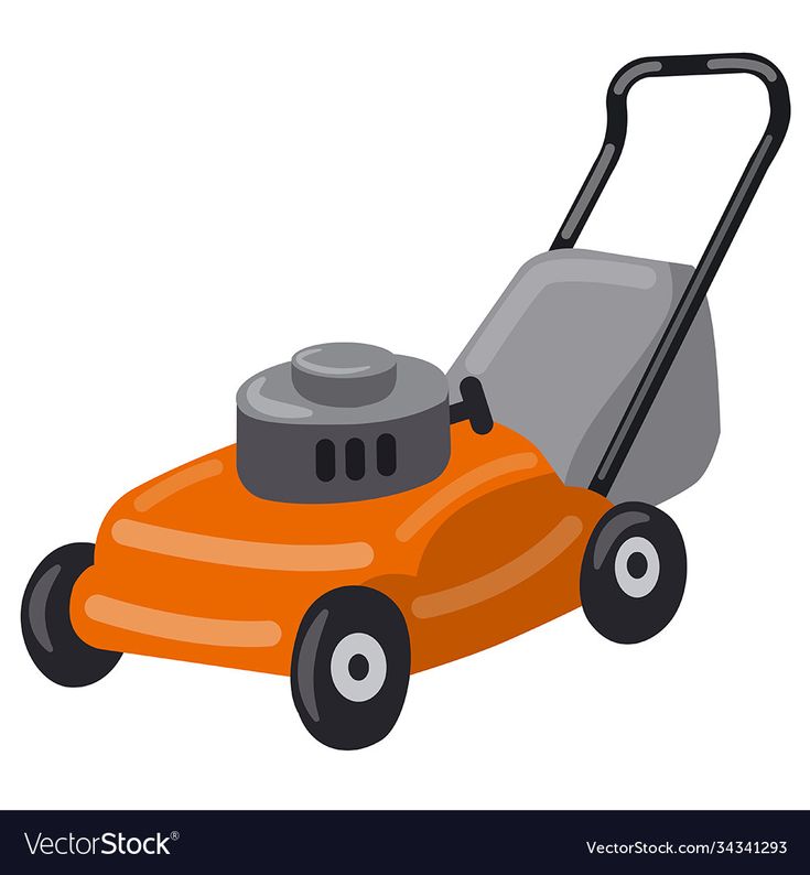 an orange lawn mower on a white background eps 8, no transparing