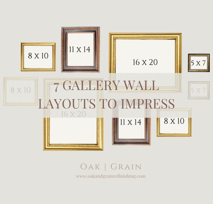 the 7 gallery wall layouts to impress with text overlaying each image