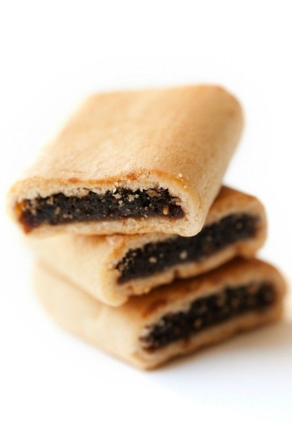 three pieces of food are stacked on top of each other, with the words fig newtons recipes written below them