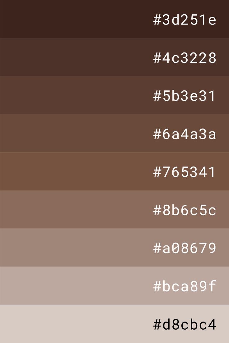 different shades of brown and white with the words d8c9f4e