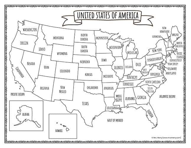 the united states of america map with names and their capital, cities, and major roads