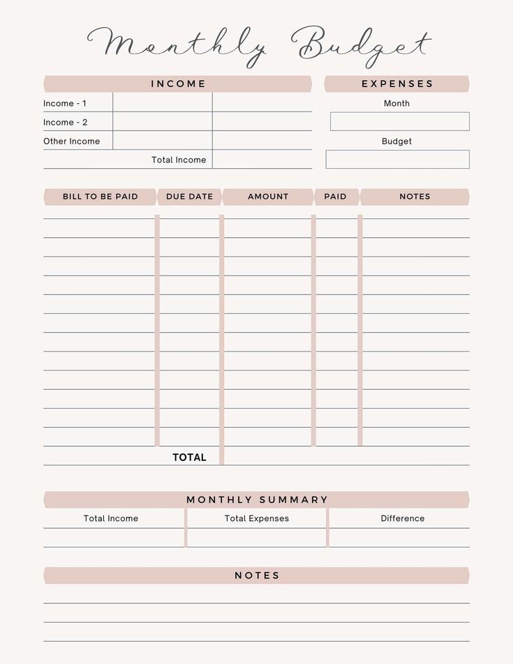 Monthly Budget Template - PDF - Printable Download simpledigitalplanner #goodnotesplanner #productlaunchplannertemplate #diyplanner🍵. Holiday Budget Planner, Financial Budget Planner, Business Binders, Personal Budget Planner, Budget Planner Free, Weekly Budget Planner, Income And Expenses, Planner Writing, Goal Board