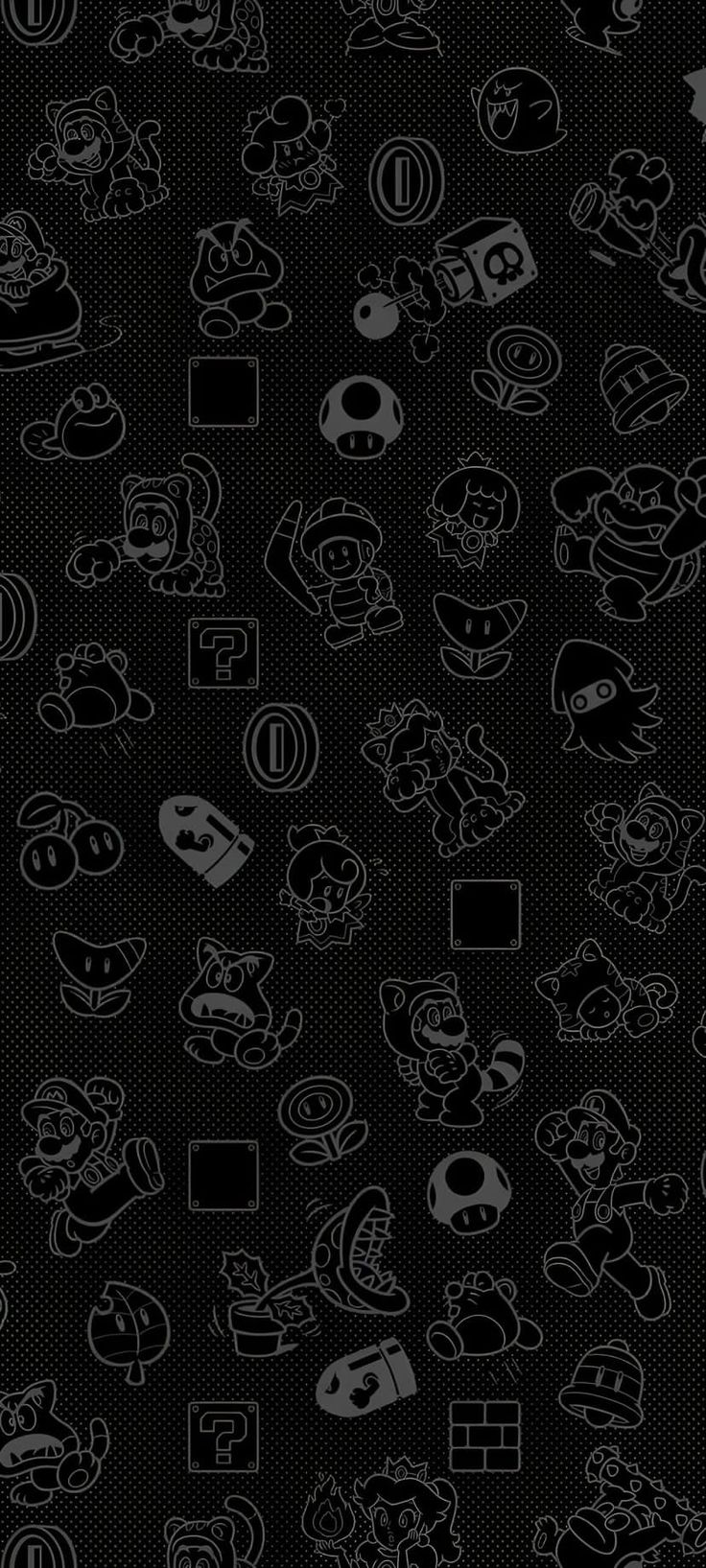 a bunch of stickers that are all over the place on a black wallpaper