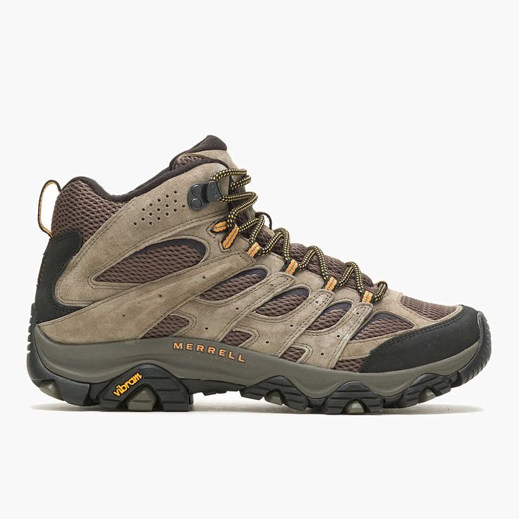 Mid-top Hiking Boots With Rubber Sole For Streetwear, Outdoor Impact-resistant Moc Toe Hiking Boots, Moab 3 Merrell, Merrell 1trl, Merrell Hiking Boots, Merrell Moab, Merrell Shoes, Rubber Heels, Suede Leather