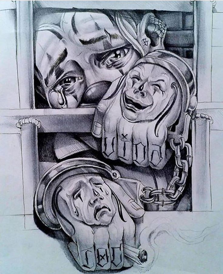 a pencil drawing of two people in a jail cell