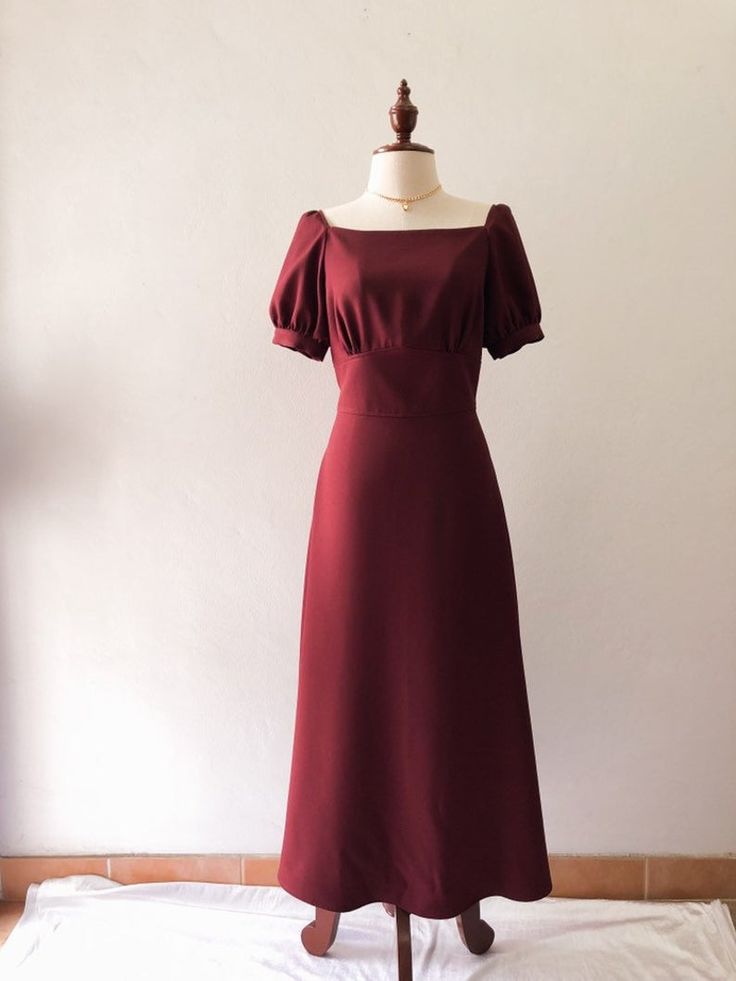 Snow White dress for Victoria | Etsy Snow White Dress, Snow White Dresses, Dark Maroon, Victorian Vintage, Marie Antoinette, Special Occasion Dresses, Occasion Dresses, Square Neck, Mother Of The Bride