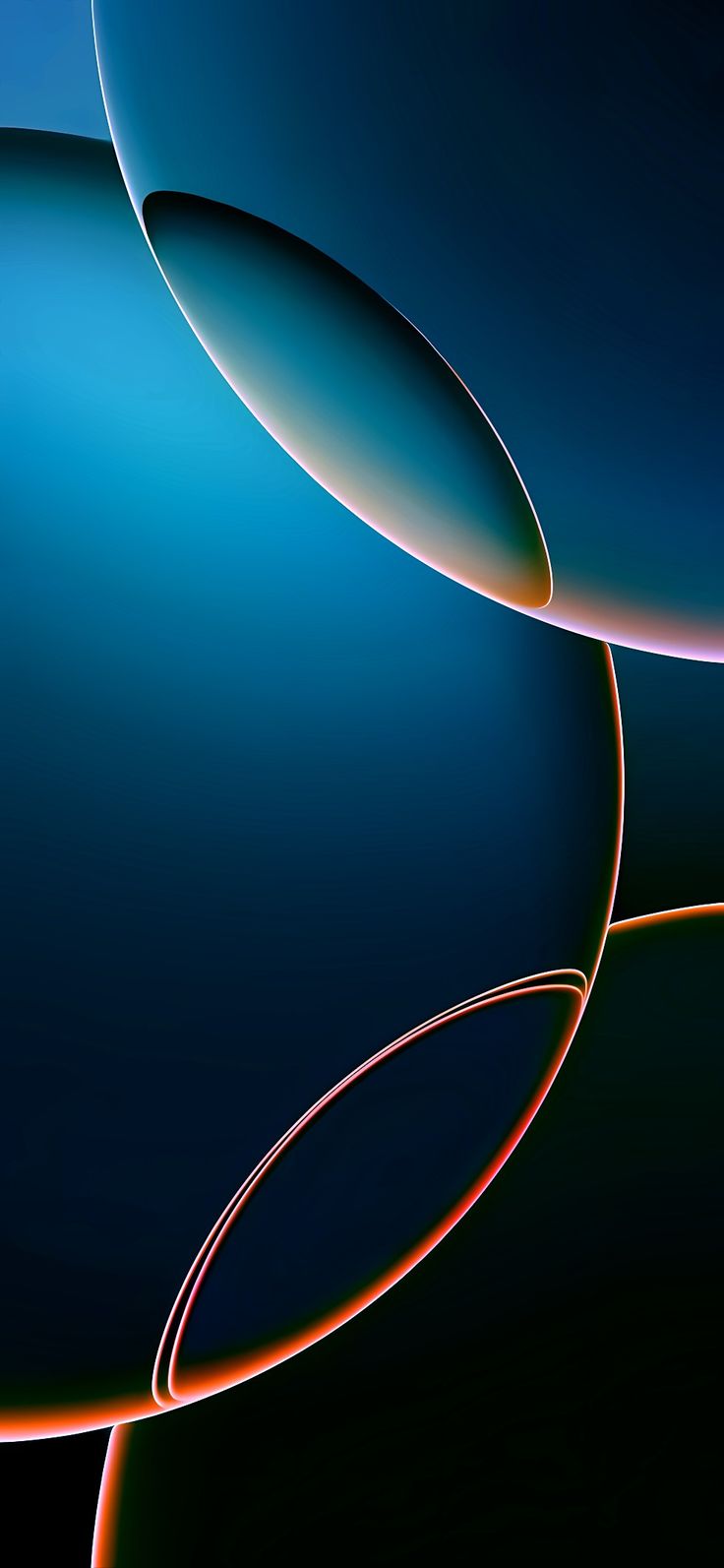 an abstract background with curved lines in blue and orange