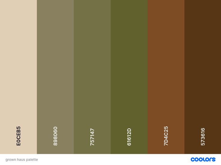 the color palette is brown and green