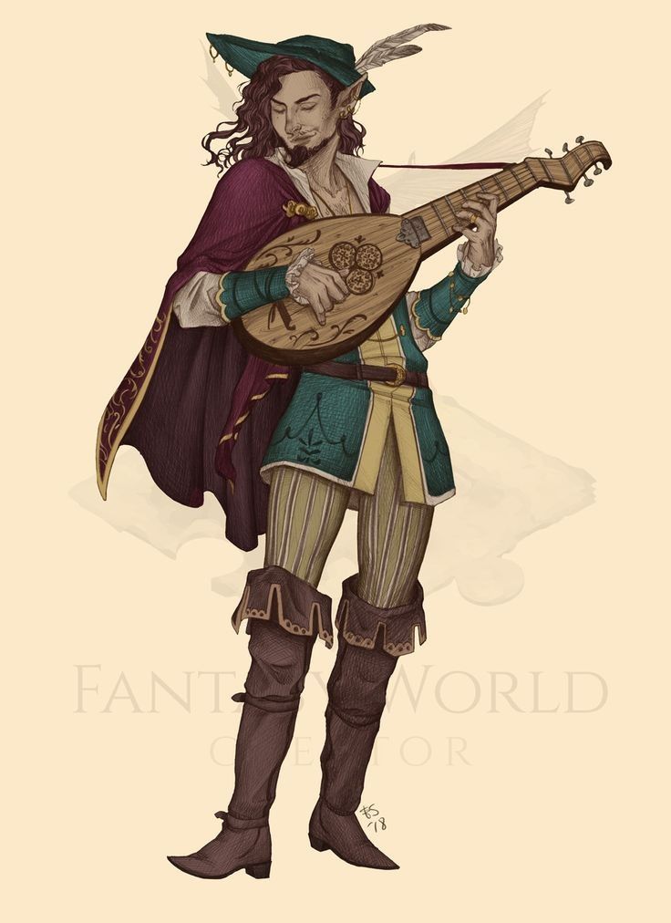 a drawing of a man in pirate costume holding a guitar and looking at the camera