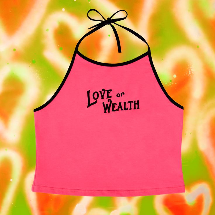 V CUTE 90's STYLE HOT PINK HALTER CROP TOP WITH A MORAL DILEMMA  Hot pink halter crop top with black trim 95% cotton 5% spandex Soft and stretchy Custom embroidered in the U.S.A. Pink Fitted Y2k Crop Top, Fitted Pink Y2k Crop Top, Fitted Y2k Pink Crop Top, Fitted Y2k Crop Top With Racerback, Fitted Pink Crop Top For Streetwear, Stretch Pink Crop Top For Streetwear, Pink Stretch Crop Top For Streetwear, Pink Tank Top For Summer Streetwear, Pink Tank Top For Streetwear In Summer