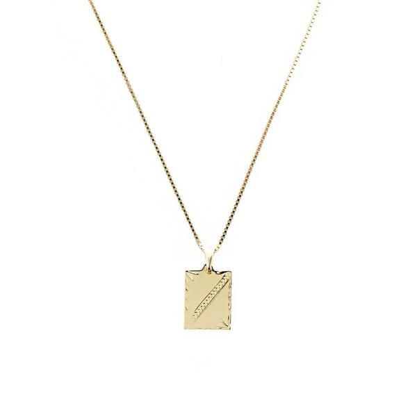 Luca Necklace – Child of Wild Gold Dog Tag Necklace Nickel Free, Minimalist Gold-plated Square Pendant Necklace, Classic Gold Dog Tag Necklace, Gold Stamped Dog Tag Necklace, Gold Tag Necklace, Coin Choker, Child Of Wild, Yellow Gold Tarnish-resistant Dog Tag Necklace, Delicate Choker