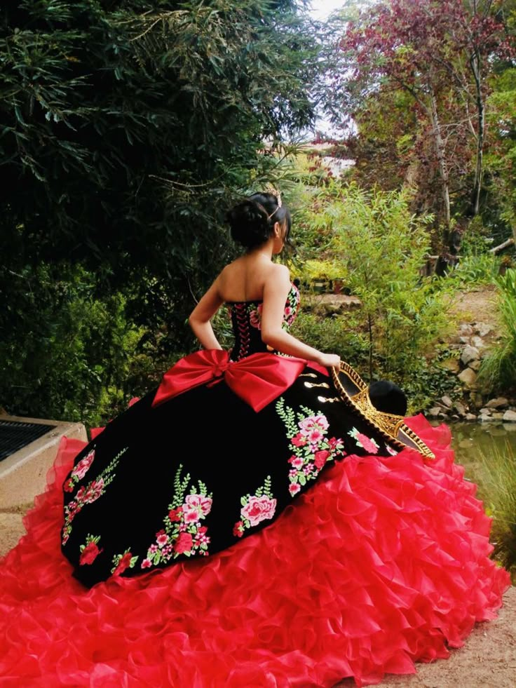 Red Charro Dress, Mexican 15 Dresses, Mariachi Quinceanera Dress, Quinceanera Dresses Mexican, Vestido Charro, Mexican Quinceanera, Mexican Quinceanera Dresses, Quinceanera Themes Dresses, Charro Quinceanera Dresses