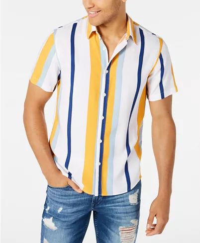 Vertical Striped Shirt, Striped Shirt Men, Guess Men, Stripe Shirt, Mens Casual Outfits, Boys Shirts, Floral Shirt, Swimwear Tops, Shirt Men