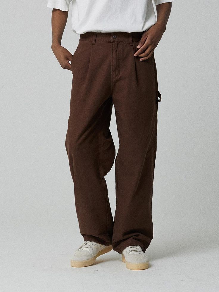 This is a comfortable and trendy pants by MAGOODGAN that is made out of high quality cotton 100% fabric. With unique design detail and trendy mood, it will stand out from your casual daily outfit. - Single tuck detail on the waist- Adjustable string on the hem- Wide unisex silhouette- Soft texture through washing process Trendy Pants, Carpenter Pants, Soft Texture, Daily Outfits, Design Details, Unique Design, Unique Designs, Texture, High Quality