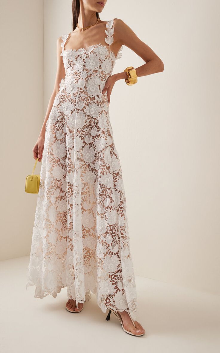 Cindrella Dress, Moda Operandi Dress, Fancy White Dress, Feminine Casual, Double Down, Guipure Lace, Lace Maxi, Lace Fashion, Lace Maxi Dress