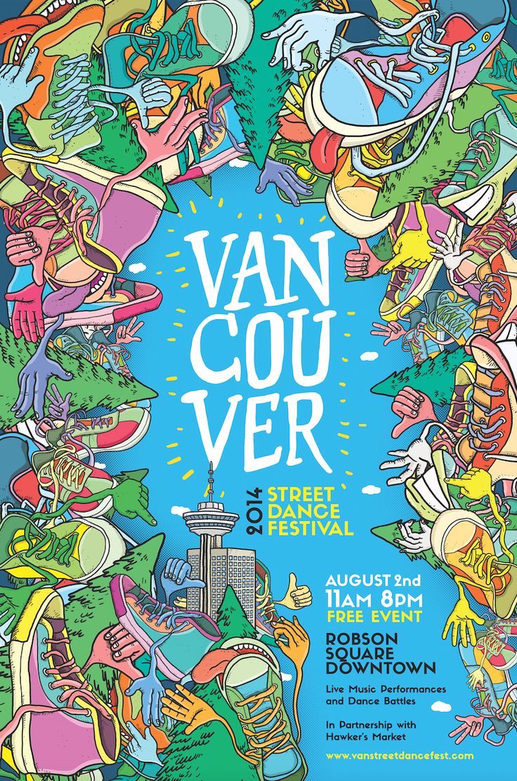 a poster for the van gou ver festival with colorful images and words on it