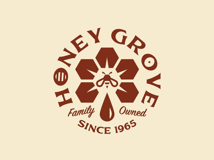 the logo for honey grove family owned since 1965 is shown in brown on a beige background